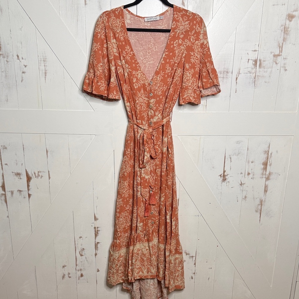 Petal & Pup Terracotta Floral Maxi Dress